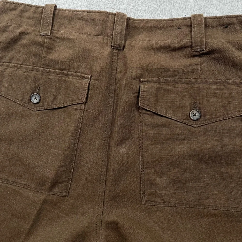 Vintage Banana Republic Pants Mens 31x30 Relaxed Straight Brown Linen Blend